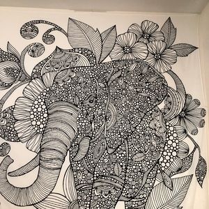 Elephant tapestry for big wall